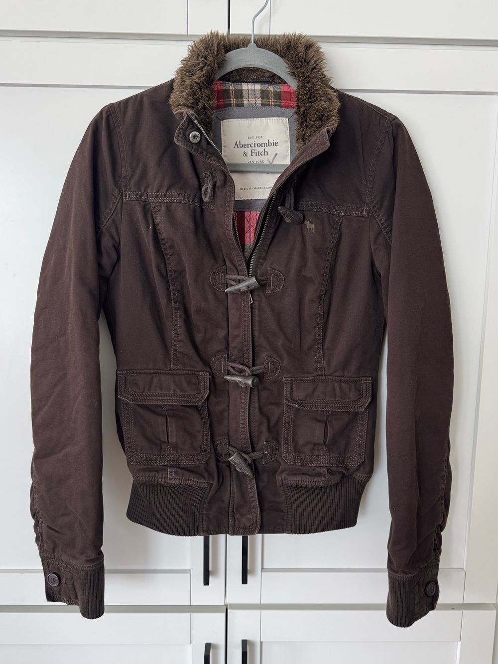 Y2K Abercrombie & Fitch Brown Jacket Fur